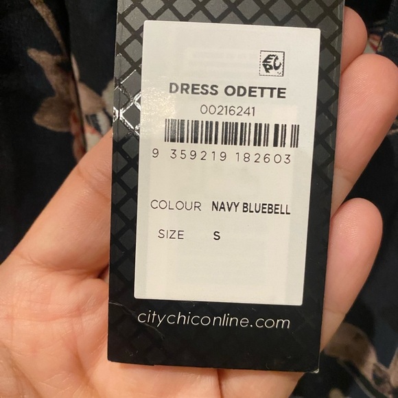 CITY CHIC Navy Dress size Small/16 Odette Bluebell - Picture 9 of 11